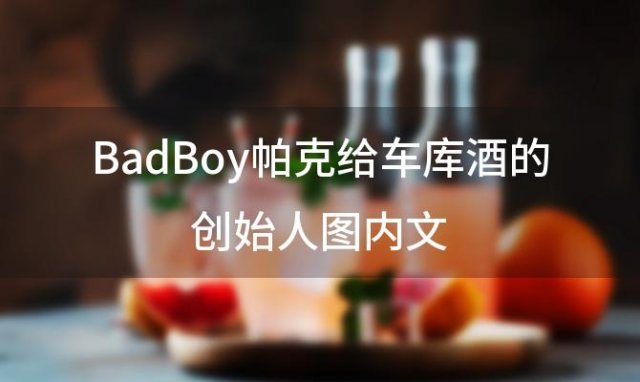 BadBoy帕克给车库酒的创始人图内文